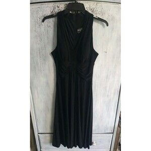 Jessica Howard Sleeveless V-neck Dress Black Size 6 Classic Vintage Y2K